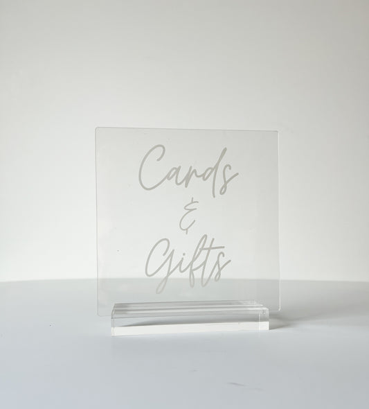 Cards & Gifts Acrylic Sign