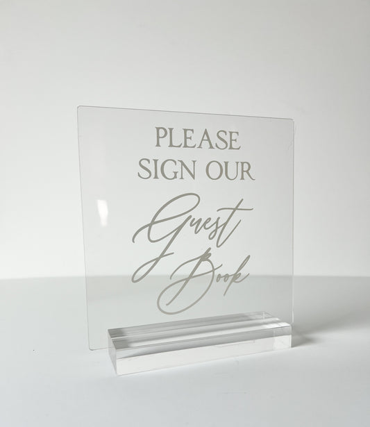 Guest Book Acrylic Sign